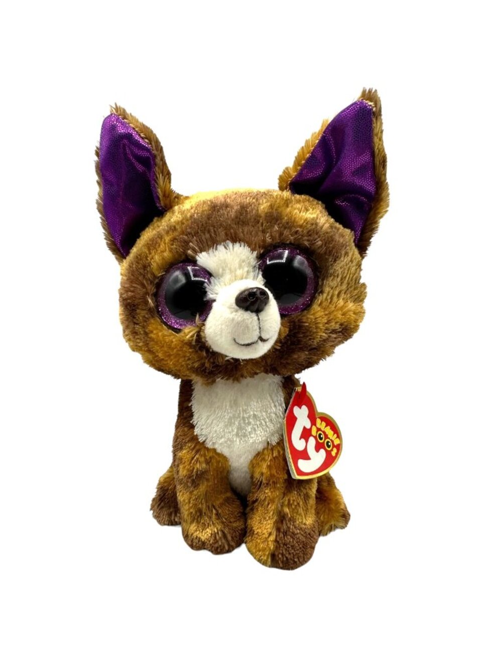 TY Beanie Boo Dexter Dog with Long Ears Plush Brown Stuffed Animal 100% TY Silk